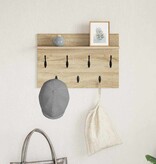 VidaXL Wandgemonteerde kapstok met plank Sonoma eiken 60 x 40 x 12 cm
