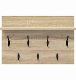 VidaXL Wandgemonteerde kapstok met plank Sonoma eiken 60 x 40 x 12 cm