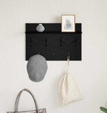 VidaXL Wandgemonteerde kapstok met plank Zwart eiken 60 x 40 x 12 cm
