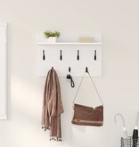 VidaXL Wandgemonteerde kapstok Wit 60 x 40 x 12 cm Bewerkt hout