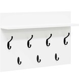 VidaXL Wandgemonteerde kapstok Wit 60 x 40 x 12 cm Bewerkt hout