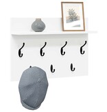 VidaXL Wandgemonteerde kapstok Wit 60 x 40 x 12 cm Bewerkt hout