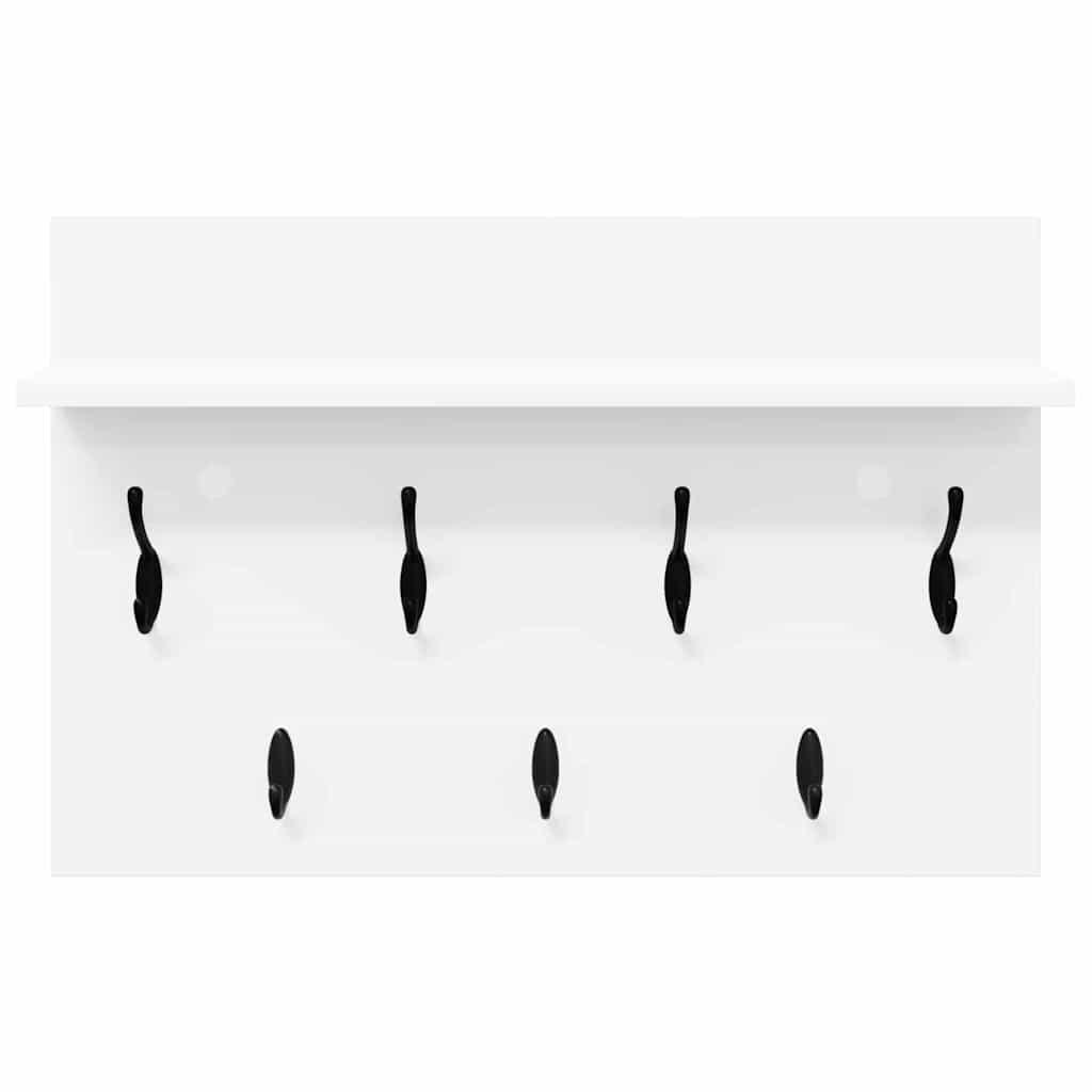 VidaXL Wandgemonteerde kapstok Wit 60 x 40 x 12 cm Bewerkt hout