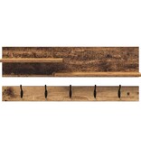 VidaXL Wandgemonteerde kapstok Oud hout 90 x 15 x 36 cm Bewerkt hout
