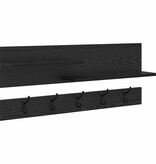 VidaXL Wandgemonteerde kapstok met plank Zwart eiken 90 x 15 x 36 cm