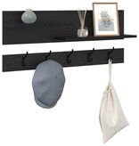 VidaXL Wandgemonteerde kapstok met plank Zwart eiken 90 x 15 x 36 cm