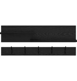 VidaXL Wandgemonteerde kapstok met plank Zwart eiken 90 x 15 x 36 cm