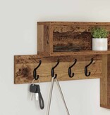 VidaXL Wandgemonteerde kapstok met plank Oud hout 100 x 12 x 43.5 cm