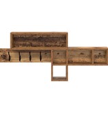 VidaXL Wandgemonteerde kapstok met plank Oud hout 100 x 12 x 43.5 cm