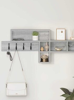 VidaXL Wandgemonteerde kapstok Grijs sonoma 100 x 12 x 43.5 cm