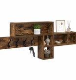 VidaXL Wandgemonteerde kapstok Gerookt eiken 100 x 12 x 43.5 cm