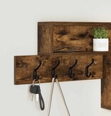 VidaXL Wandgemonteerde kapstok Gerookt eiken 100 x 12 x 43.5 cm