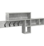 VidaXL Wandgemonteerde kapstok met plank Betongrijs 100 x 12 x 43.5 cm