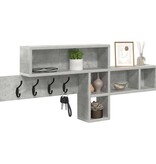 VidaXL Wandgemonteerde kapstok met plank Betongrijs 100 x 12 x 43.5 cm