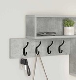 VidaXL Wandgemonteerde kapstok met plank Betongrijs 100 x 12 x 43.5 cm