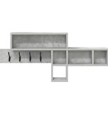 VidaXL Wandgemonteerde kapstok met plank Betongrijs 100 x 12 x 43.5 cm