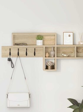 VidaXL Wandgemonteerde kapstok Sonoma eiken 100 x 12 x 43.5 cm