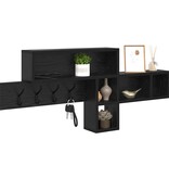 VidaXL Wandgemonteerde kapstok Zwart eiken 100 x 12 x 43.5 cm
