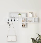 VidaXL Wandgemonteerde kapstok Wit 100 x 12 x 43.5 cm Bewerkt hout