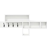 VidaXL Wandgemonteerde kapstok Wit 100 x 12 x 43.5 cm Bewerkt hout