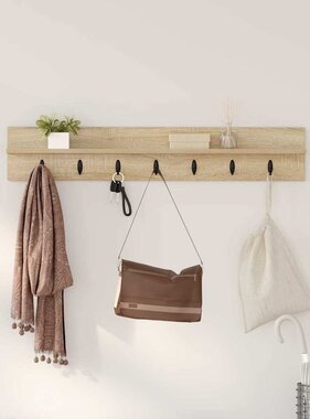 VidaXL Wandgemonteerde kapstok Sonoma eiken 100 x 10.5 x 18 cm