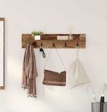 VidaXL Wandgemonteerde kapstok Oud hout 80 x 10.5 x 18 cm Bewerkt hout