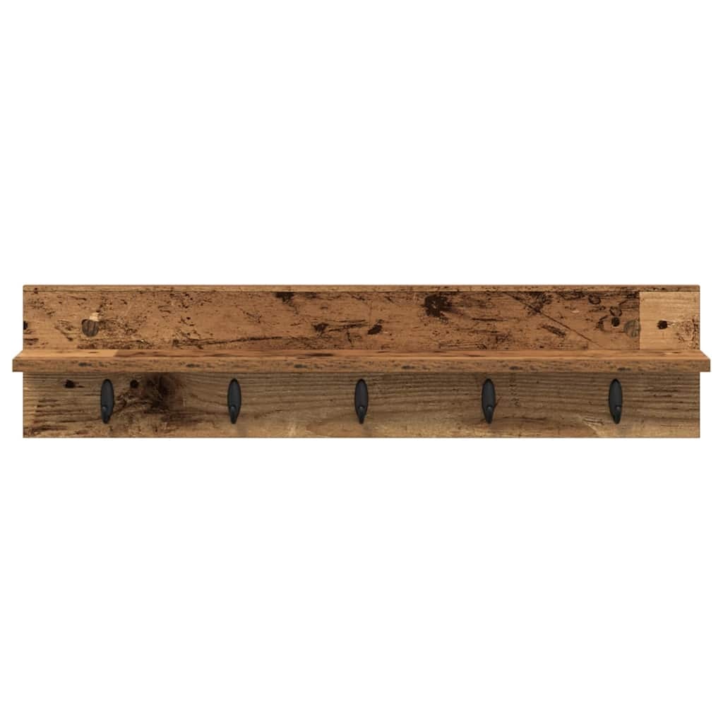 VidaXL Wandgemonteerde kapstok Oud hout 80 x 10.5 x 18 cm Bewerkt hout