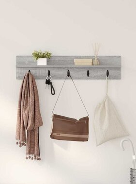 VidaXL Wandgemonteerde kapstok Grijs sonoma 80 x 10.5 x 18 cm