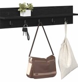 VidaXL Wandgemonteerde kapstok met plank Zwart eiken 80 x 10.5 x 18 cm