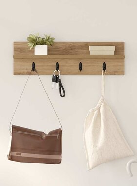 VidaXL Wandgemonteerde kapstok met plank artisanaal eikenkleurig