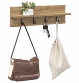 VidaXL Wandgemonteerde kapstok met plank artisanaal eikenkleurig