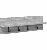 VidaXL Wandgemonteerde kapstok Grijs sonoma 60 x 10.5 x 18 cm