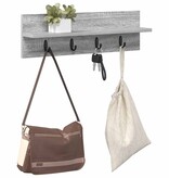 VidaXL Wandgemonteerde kapstok Grijs sonoma 60 x 10.5 x 18 cm