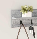 VidaXL Wandgemonteerde kapstok Grijs sonoma 60 x 10.5 x 18 cm