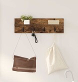 VidaXL Wandgemonteerde kapstok Gerookt eiken 60 x 10.5 x 18 cm