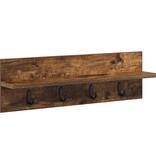 VidaXL Wandgemonteerde kapstok Gerookt eiken 60 x 10.5 x 18 cm
