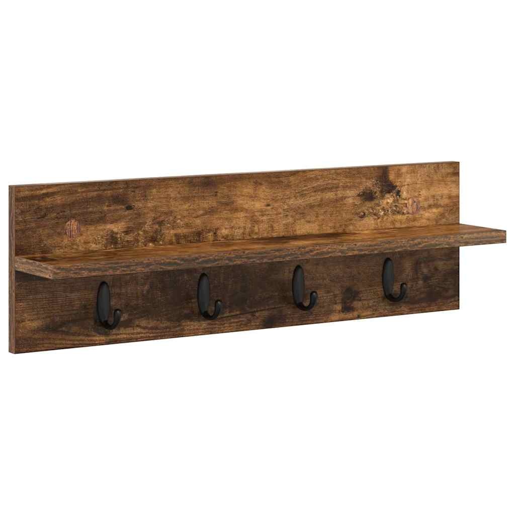 VidaXL Wandgemonteerde kapstok Gerookt eiken 60 x 10.5 x 18 cm