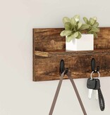 VidaXL Wandgemonteerde kapstok Gerookt eiken 60 x 10.5 x 18 cm