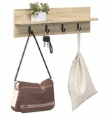 VidaXL Wandgemonteerde kapstok Sonoma eiken 60 x 10.5 x 18 cm