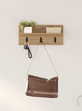 VidaXL Wandgemonteerde kapstok met plank artisanaal eikenkleurig