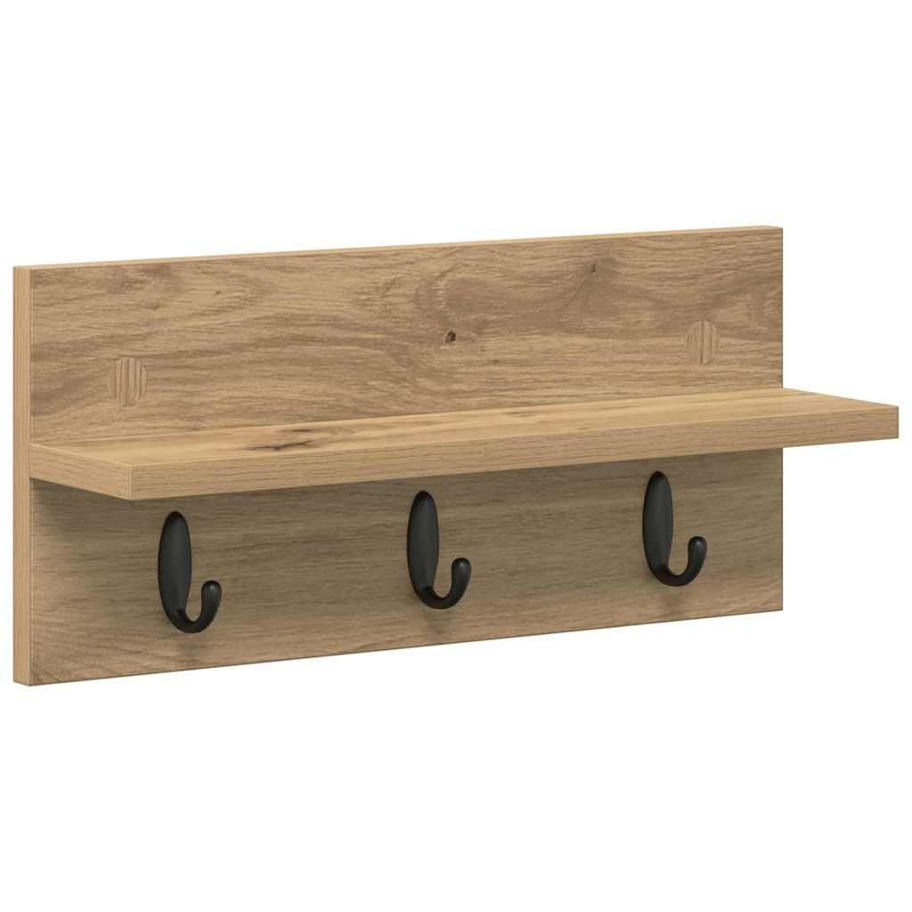 VidaXL Wandgemonteerde kapstok met plank artisanaal eikenkleurig
