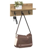 VidaXL Wandgemonteerde kapstok met plank artisanaal eikenkleurig