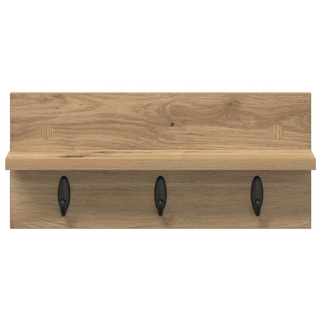 VidaXL Wandgemonteerde kapstok met plank artisanaal eikenkleurig