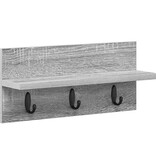 VidaXL Wandgemonteerde kapstok Grijs sonoma 40 x 10.5 x 18 cm