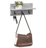 VidaXL Wandgemonteerde kapstok Grijs sonoma 40 x 10.5 x 18 cm
