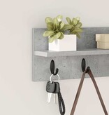 VidaXL Wandgemonteerde kapstok met plank Betongrijs 40 x 10.5 x 18 cm