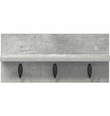 VidaXL Wandgemonteerde kapstok met plank Betongrijs 40 x 10.5 x 18 cm