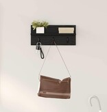 VidaXL Wandgemonteerde kapstok met plank Zwart eiken 40 x 10.5 x 18 cm