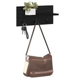 VidaXL Wandgemonteerde kapstok met plank Zwart eiken 40 x 10.5 x 18 cm