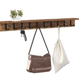 VidaXL Wandgemonteerde kapstok met plank Oud hout 100 x 10.5 x 10.5 cm